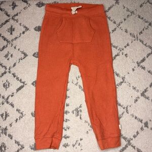 EASY PEASY Cotton Waffle Knit Burnt Orange Cozy Drawstring Joggers